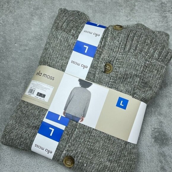 Ella Moss Button-Up Womens Cardigan Large Gray Relaxed Fit d0097 - Picture 4 of 8